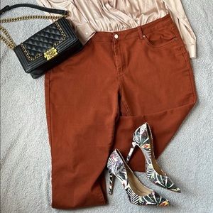 ‘Fashion To Figure’ Straight Leg |Burnt Orange Jeans | Size 20